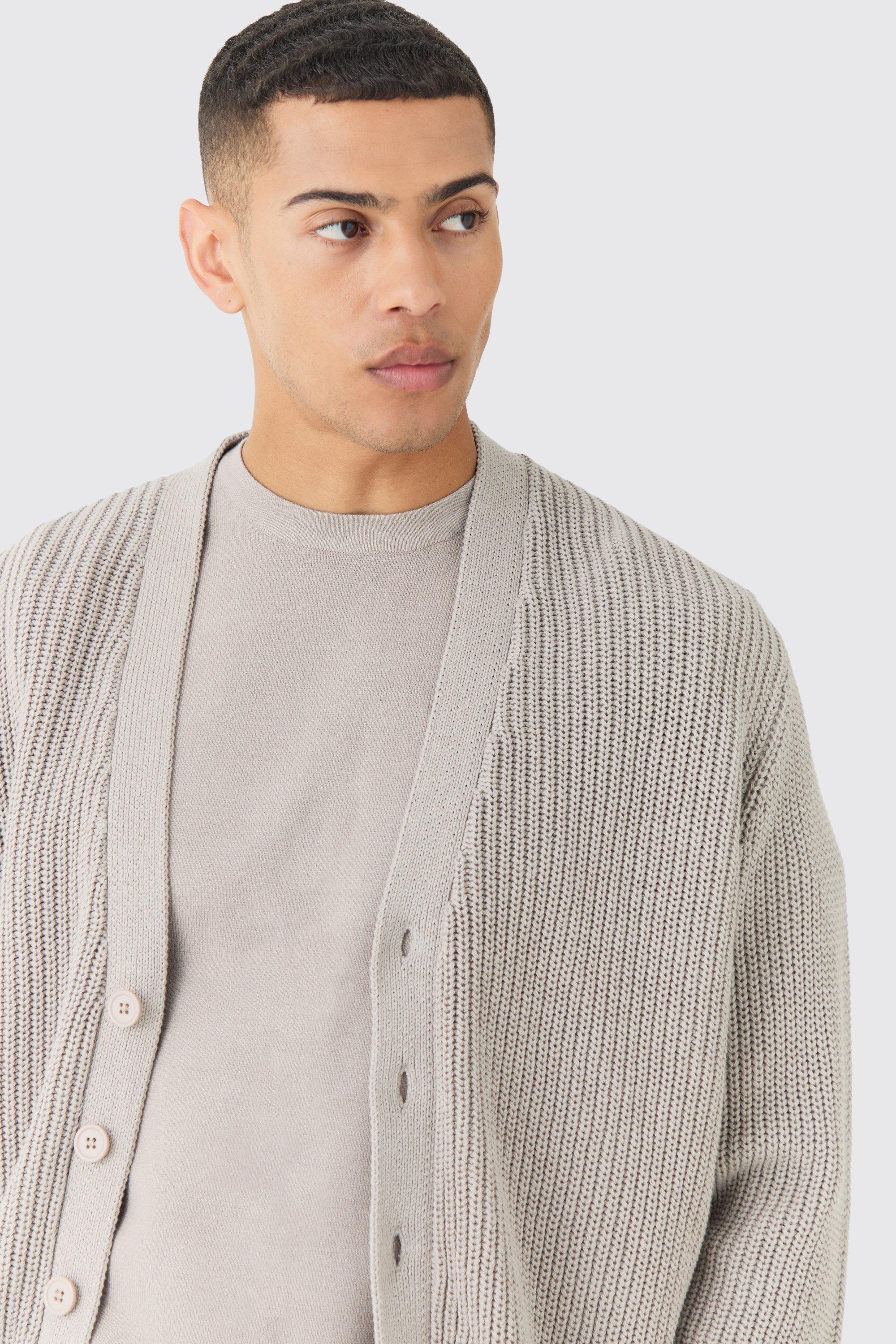 Knitted grey cardigan clearance